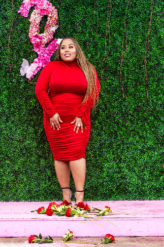 Rose Red Bodycon Dress