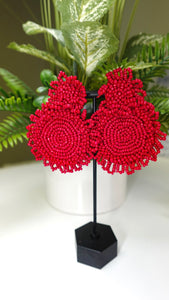 Red Beaded Earrings