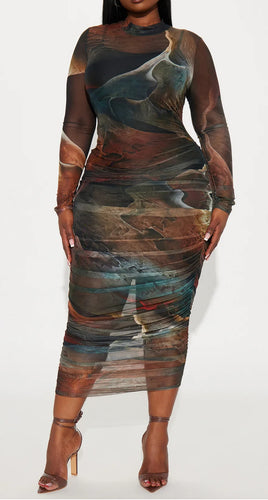Multi Color Mesh Dress