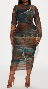 Multi Color Mesh Dress