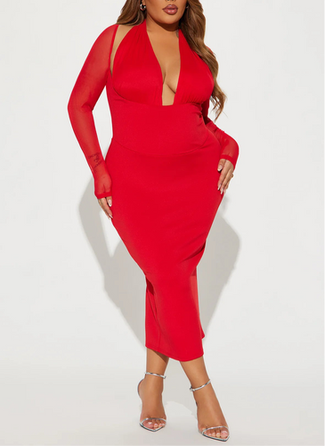 Midi Red Dress