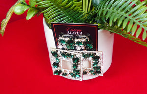 Glam Rhinestone Square Earrings